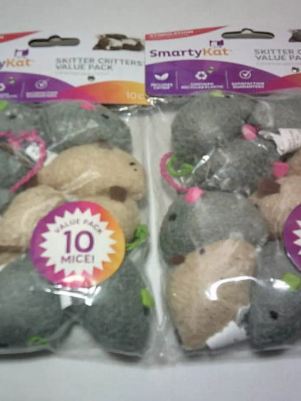 2 PACKS 10 EACH SMARTY KAT SKITTER CRITTERS CAT KITTEN MICE INTERACTIVE TOYS 🐱